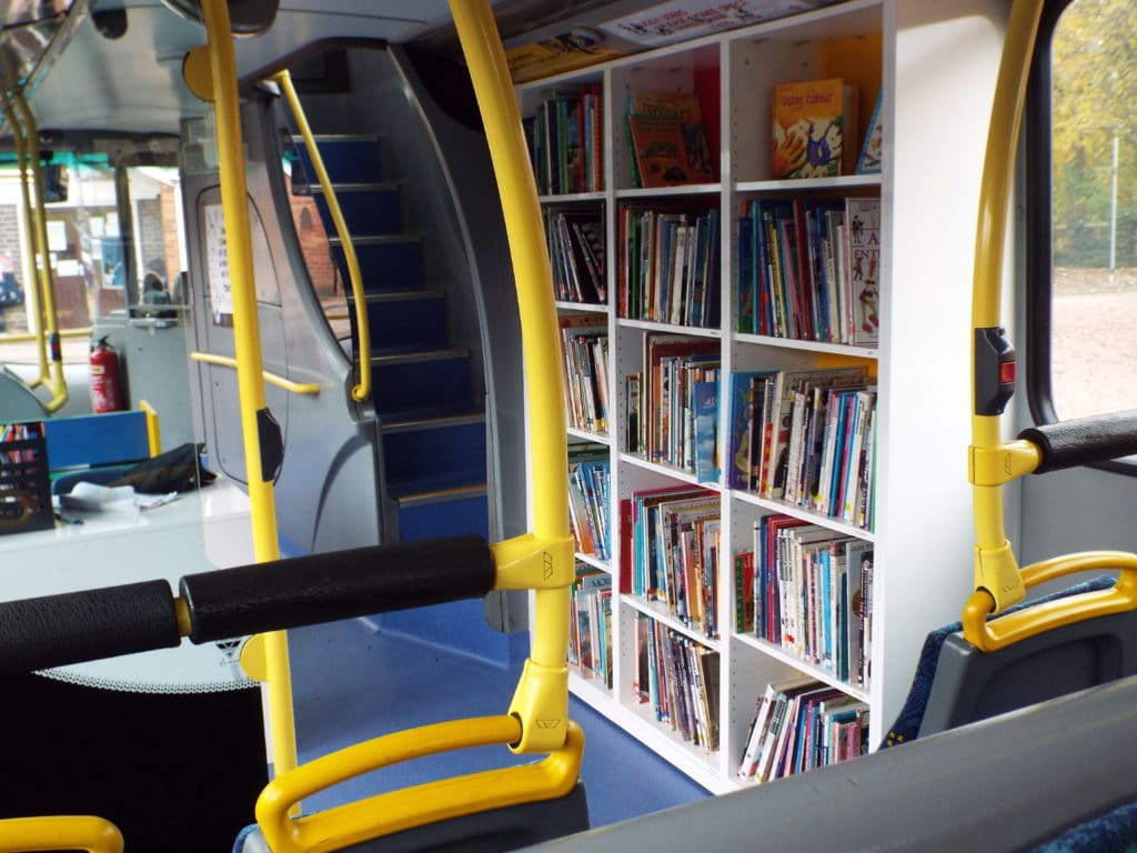 Inside library bus